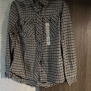 Duluth Trading Co Black and White Flannel Shirt